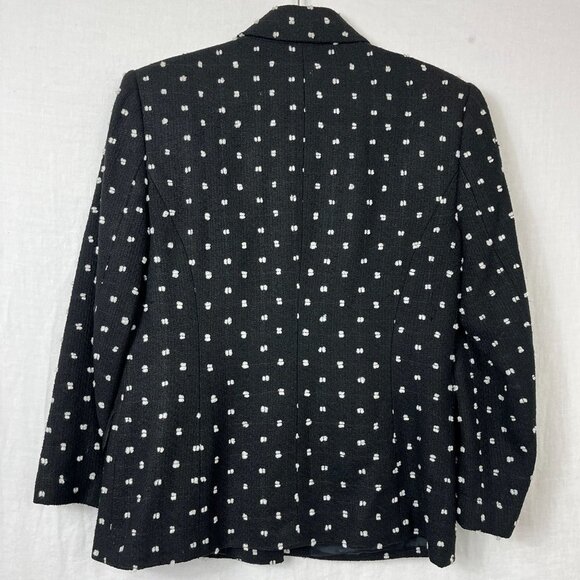 Don Caster Silk Polka Dot Jacket Womens 6 Professional Office Preppy Mature Boxy - Picture 6 of 12